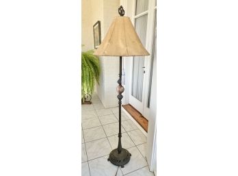 CAST IRON & ZINC ALLOY FLOOR LAMP with AGATE STEM