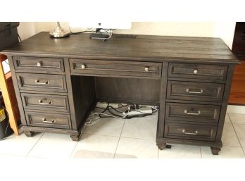 JORDAN'S FURNITURE DOUBLE BANK DESK with FILE