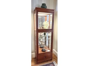 (2) DOOR CARVED & PANELED ASIAN DISPLAY CABINET