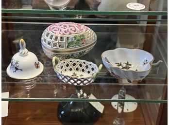 (4) HEREND PORCELAIN TABLE WARES