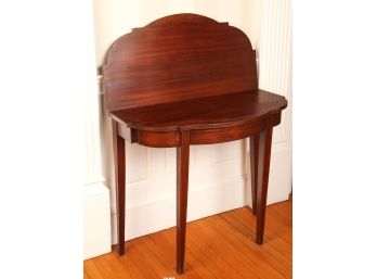 HEPPLEWHITE MAHOGANY CARD TABLE with URN INLAY