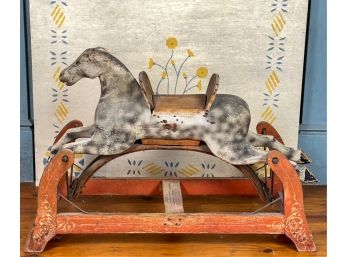 CARVED & PAINTED CHILD'S GLIDER HORSE