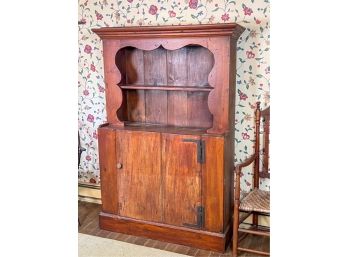 STEP BACK COUNTRY PINE CUPBOARD IN RED WASH