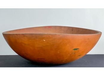 LARGE TURNED PINE BOWL