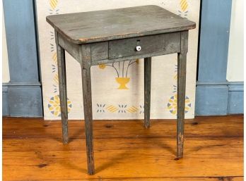 (19th C) WORK TABLE IN OLD BLUE PAINT