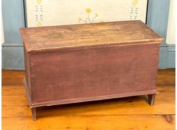 PRIMITIVE PINE BLANKET CHEST IN RED WASH