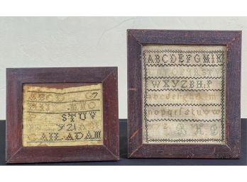 (2) (19th C) FRAMED SCHOOLGIRL SAMPLERS