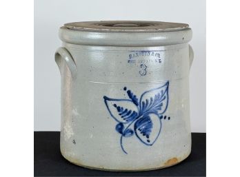 BAXTUN & CO (3) GALLON STONEWARE COVERED CROCK