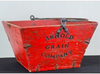 ARNOLD GRAIN COMPANY DOVETAILED BIN w IRON HANDLE