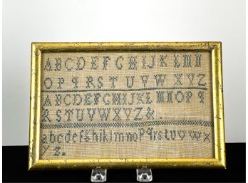 (19th C) SCHOOL GIRL SAMPLER w ALPHABET