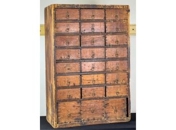 (24) DRAWER PINE COUNTERTOP APOTHECARY CABINET