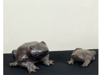 CAST IRON TOAD & BULLFROG PAPERWEIGHTS