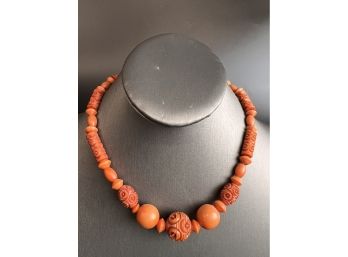 Coral Galalith Necklace