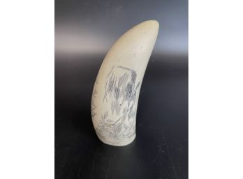 Faux Scrimshaw Whales Tooth
