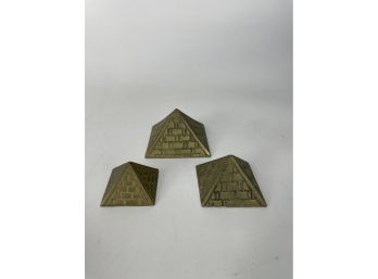 3 Graduated Egyptian Souvenir Pyramids