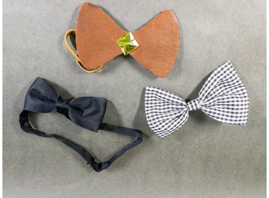 Stylish Assorted Bow Tie Collection - 3 Unique Designs For Formal And Casual Wear