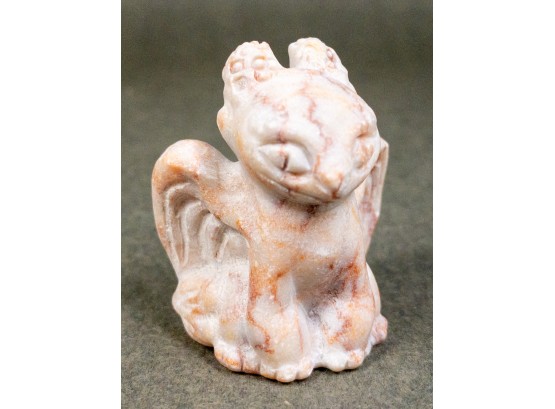 Hand-Carved Marble Figurine - Dual-Headed Mythical Creature Sculpture