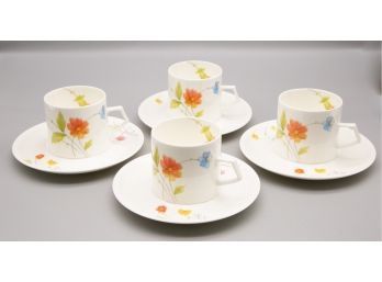 Set Of Four Bone China Tea Cups Made In Japan