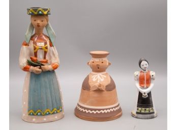 Three Clay / Porcelain Decorative Figure