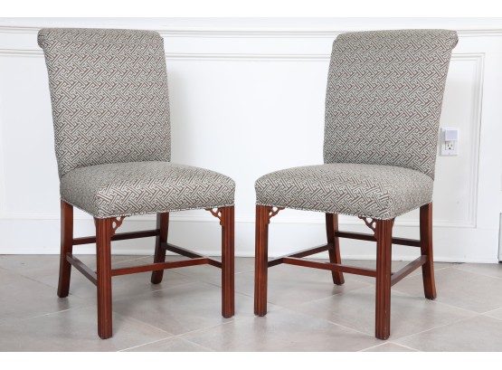 Pair Of Custom Covered Side Chairs