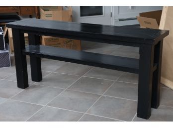 Solid Tavern Console Table With Undershelf