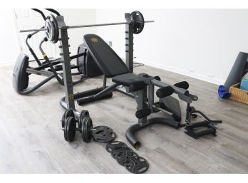 Bench Press Set With Weight Plates By Gold's Gym