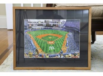 Framed Watercolor Print Of The Old Yankee Stadium