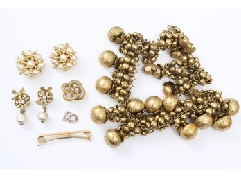 Collection Of Gold Tone Jewelry