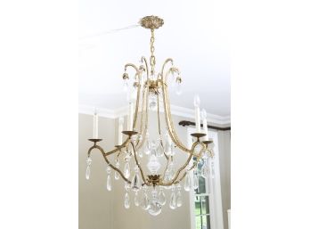 Antique Gilt Crystal Chandelier By Dennis And Leen