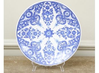 Handmade Turkish Blue And White Display Plate
