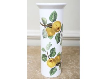 Vintage Hand-Painted Vase With Golden Apples Motif