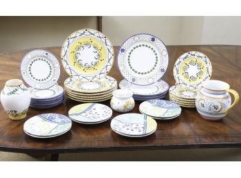 Collection Of Hand-Painted Dinnerware Made In Portugal