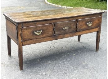 Antique French Style Plank Chestnut Serving Table, Circa 1800