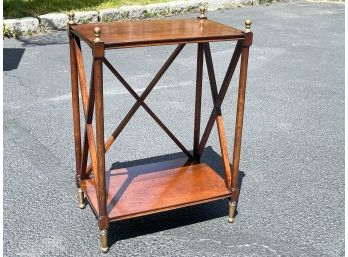 Petite Mahogany Side Table With Brass Details