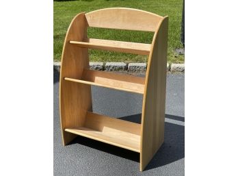 Three-Shelf Rounded Maple Wooden Bookshelf By Levenger
