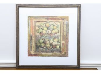 Framed Fruit Bowl Print 'Abondonce #2...' Signed By Danielle Desplan