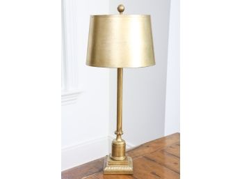 Champagne Leaf Library Lamp With Lampshade