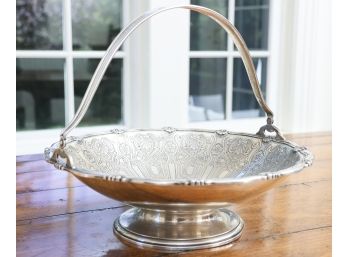 Sterling Silver Fruit Basket With Swing Handle By Tiffany & Co. -1315g