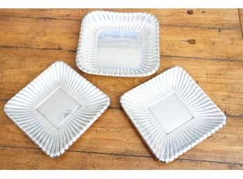 Sterling Silver Ribbed Platters By Reed & Barton -1236g