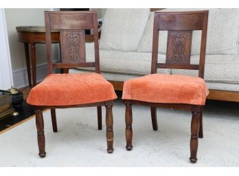 Pair Of Carved Back Side Chairs