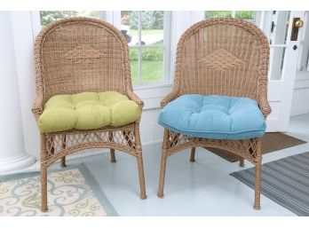 Wicker Chairs With Mismatch Cushions