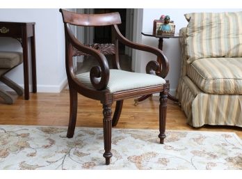Mahogany Scrolled Arm Chair