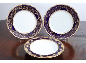 Blue And Gold Plate Trio