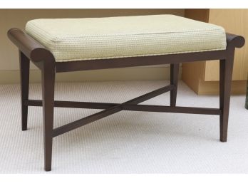 Mahogany Bench With Custom-Upholstered Top