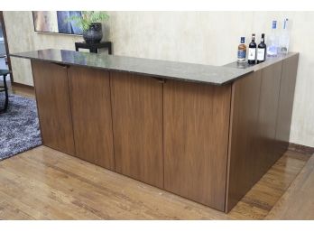 Custom-Made L-Shaped Bar With Marble Top-PROFESSIONAL MOVER REQUIRED