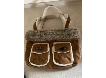 Super Cute Suede Like Purse About 10 X 12