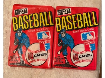 1981 Donruss Baseball Wax Pack Lot Of 2