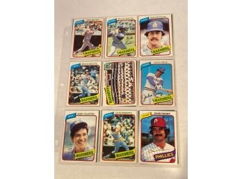 Lot Of (18) 1980 Topps Baseball Cards